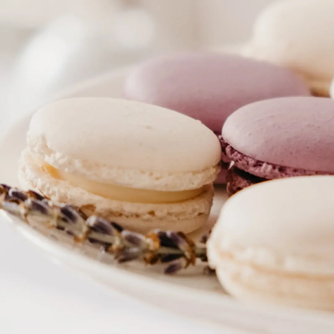 Lavender extract baking in macaroons