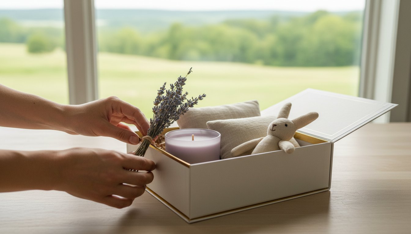 Gift Box with lavender and candle