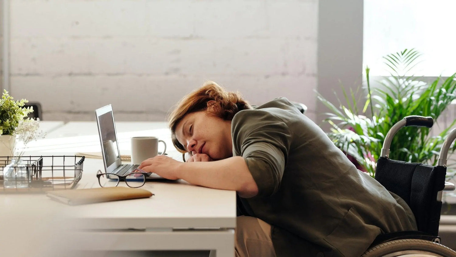 someone resting on table