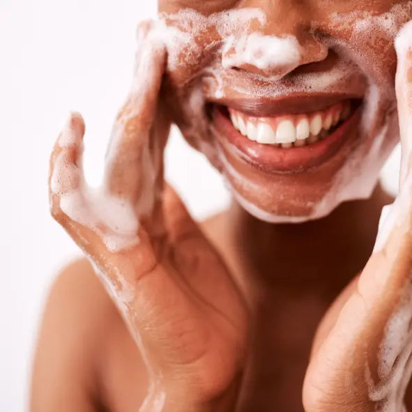 lady washing her skin