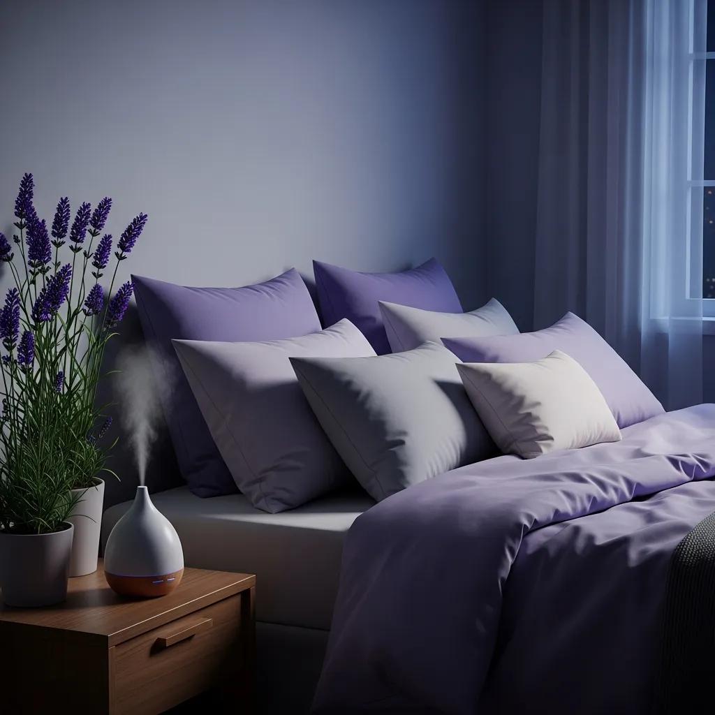 Lavender bed setup promoting relaxation and sleep quality