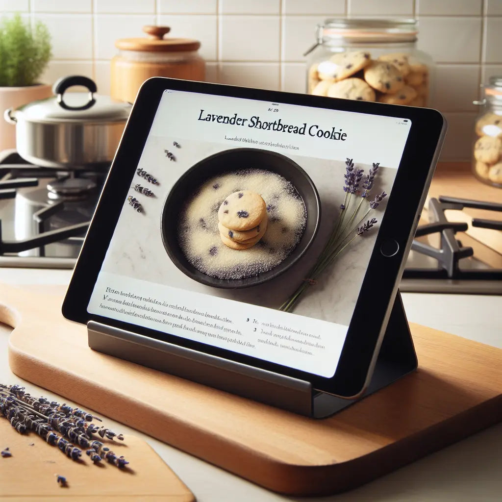 recipe on an ipad for shorbread cookies