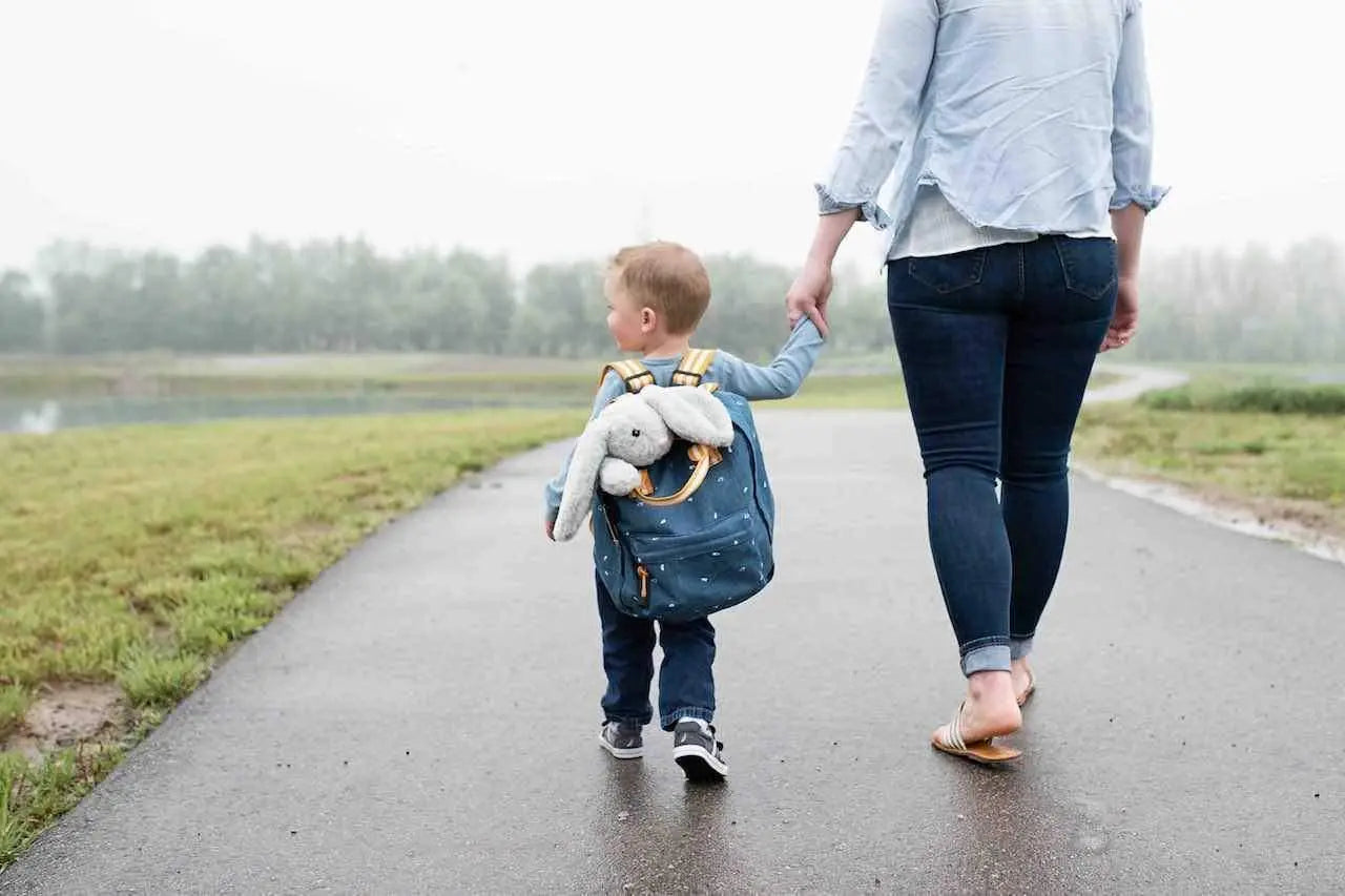 Xander Walking with his mom