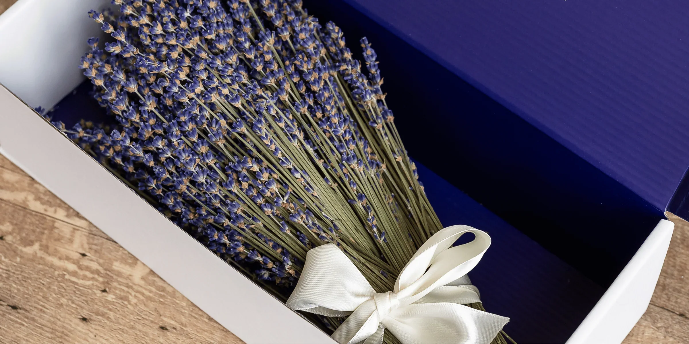 Dried Lavender bundle wrapped with a ribbon bow