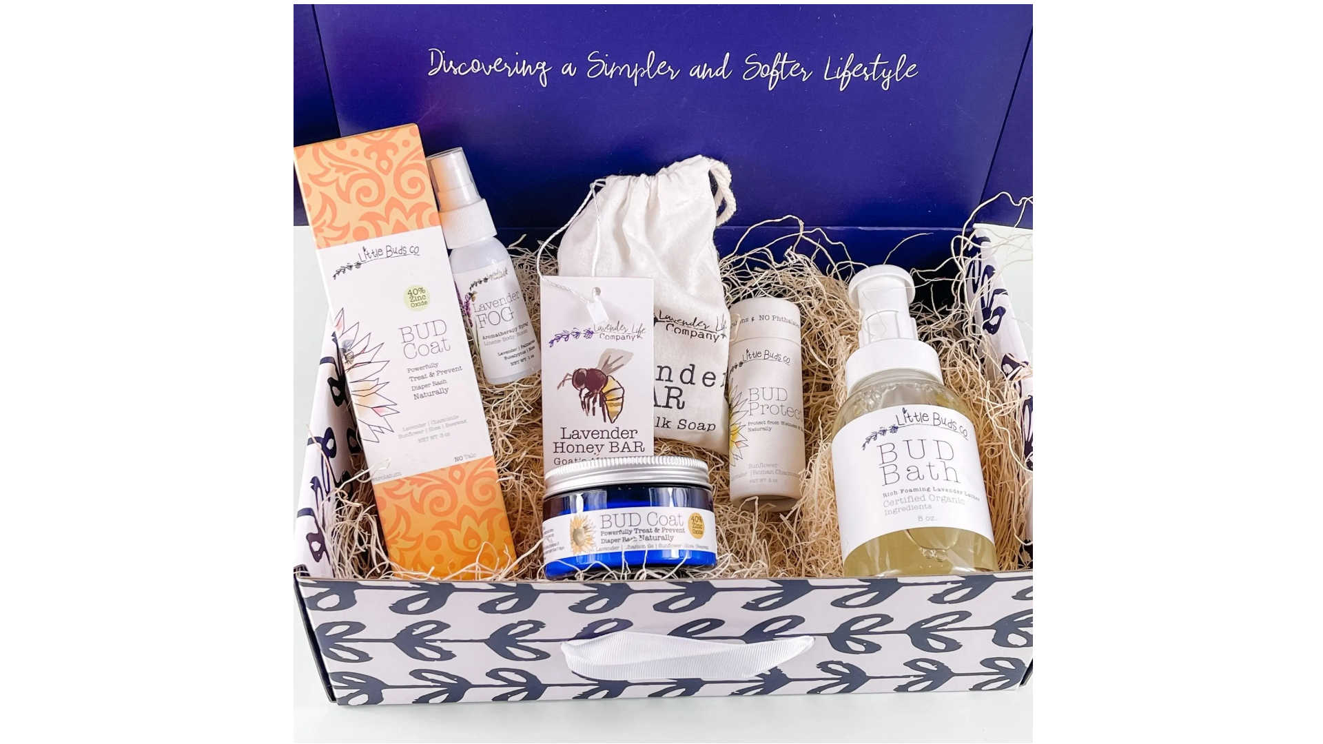 Lavender bud box baby bath gift set 