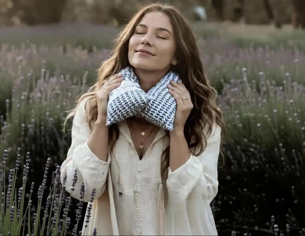 Lavender Comfort Neck Wrap filled with farm-grown English lavender