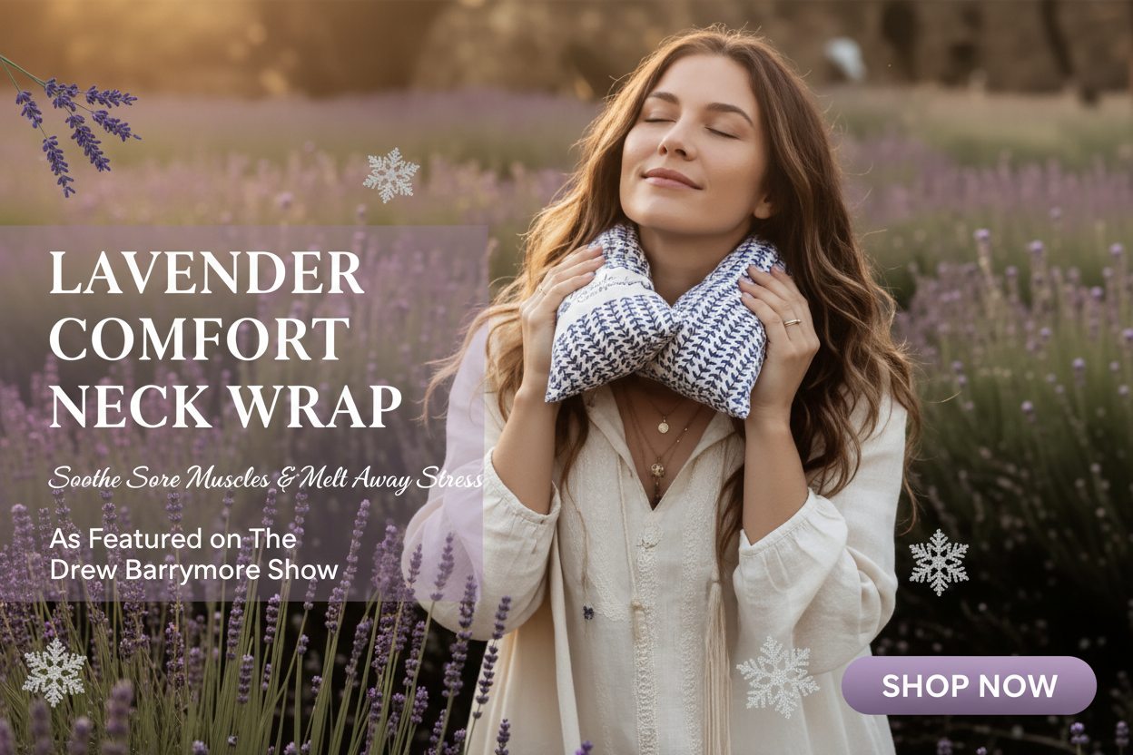 Lavender Comfort Neck Wrap homepage hero banner
