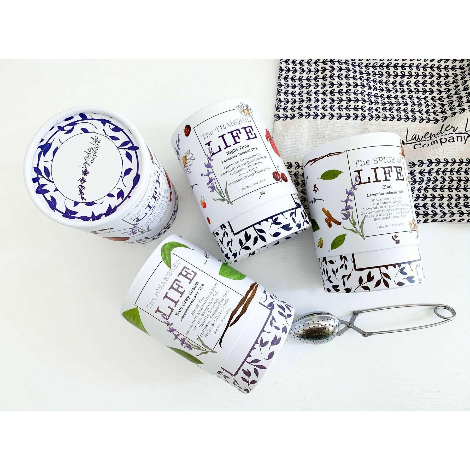 Lavender Tea - Set of 4 Full Size Loose Teas - Lavender Life Company