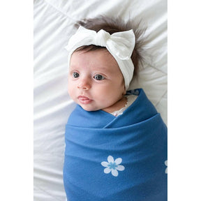 Newborn Cocoon Swaddle Wrap - Blue Flower - Lavender Life Company