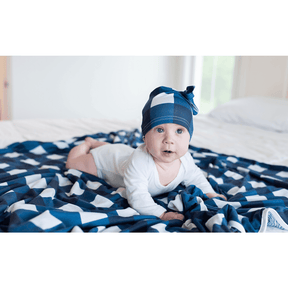 Swaddle Buds- Breathable Stretchy Wraps- Navy Plaid - Lavender Life Company