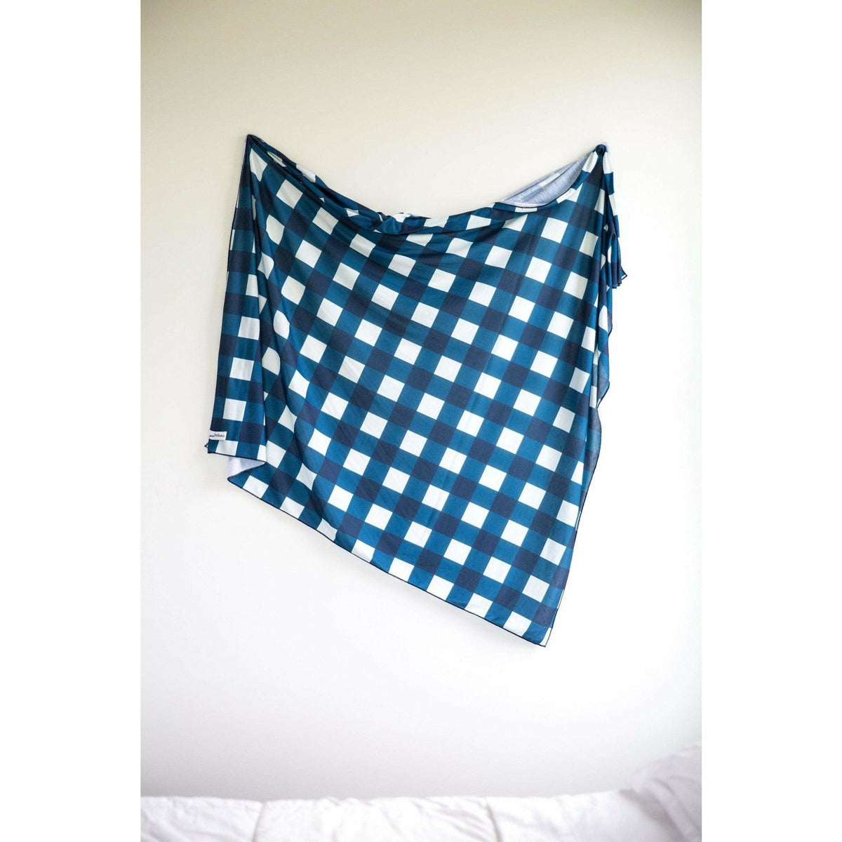 Swaddle Buds- Breathable Stretchy Wraps- Navy Plaid - Lavender Life Company
