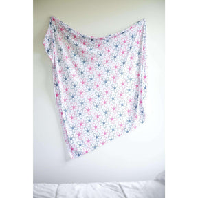 Swaddle Buds- Breathable Stretchy Wraps- Pink/Grey Flower - Lavender Life Company